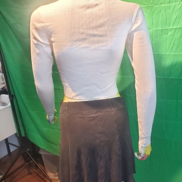 Le Chateau Small Skirt Button Downs Vintage Black Gray - Picture 6 of 6